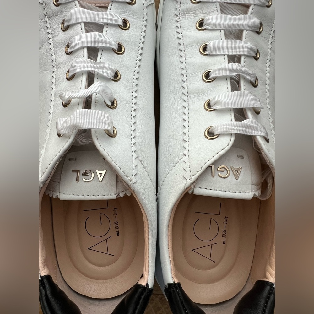 New AGL sneaker Sade size 41.5 white with pink black - Picture 8 of 12